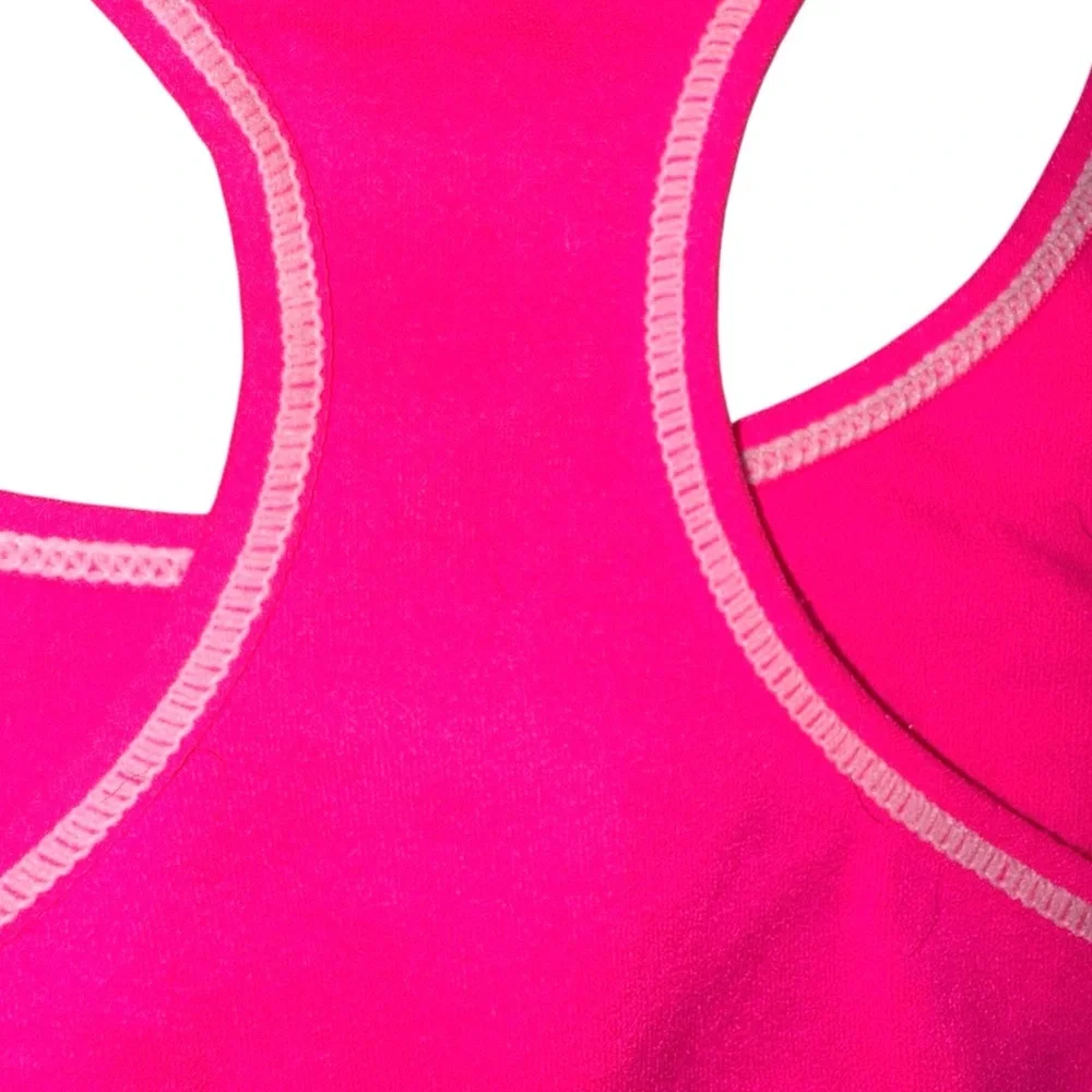 XOXO Girl size M 8/10 bright Pink unlined unpadded athletic racerback Sports Bra